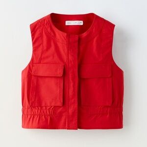 ZARA Poplin pockets top